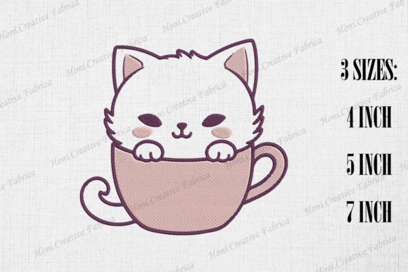 Cute Cat in Cup Embroidery Review