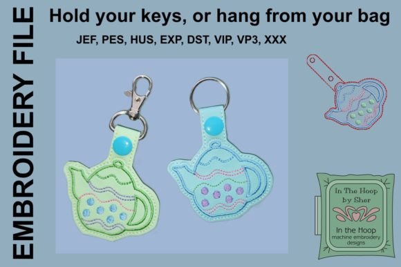 Easter Egg Teapot Key Fob Embroidery Review