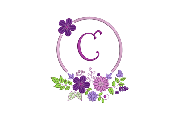 Letter C Embroidered with Flowers Review
