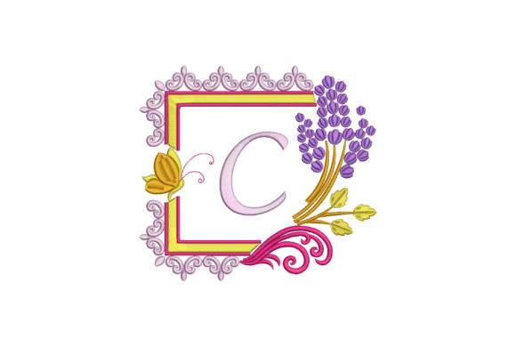 Letter C with Butterfly and Flowers Embroidery Review