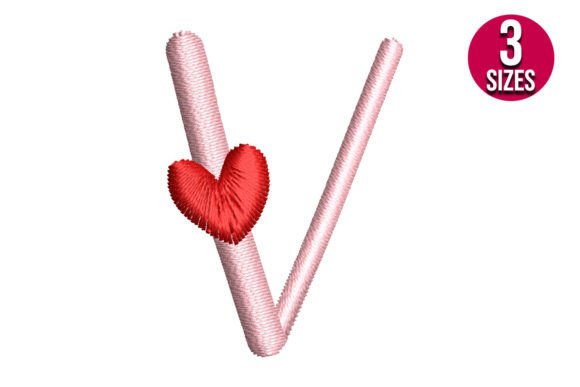 Letter V with Heart Embroidery Design Review
