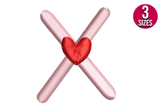 Letter X with Heart Embroidery Design Review