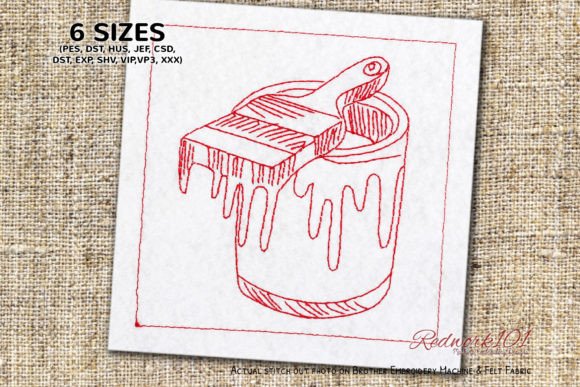 Paint Bucket and Wet Brush Redwork Review