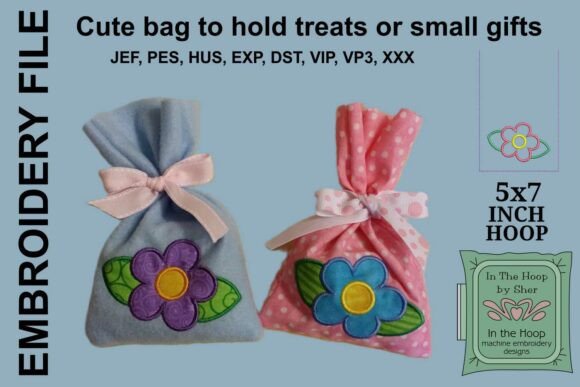 Simple Flower Treat Bag Embroidery Review